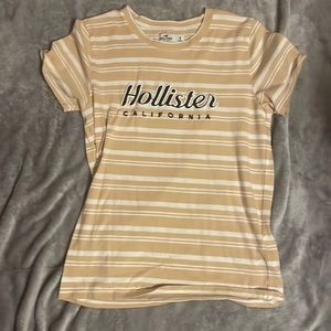 Hollister T-shirt Color: Tan/White Size: M